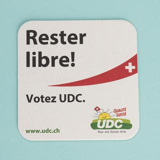 Le slogan de l'UDC pour les élections fédérales d'octobre. [Christian Beutler]