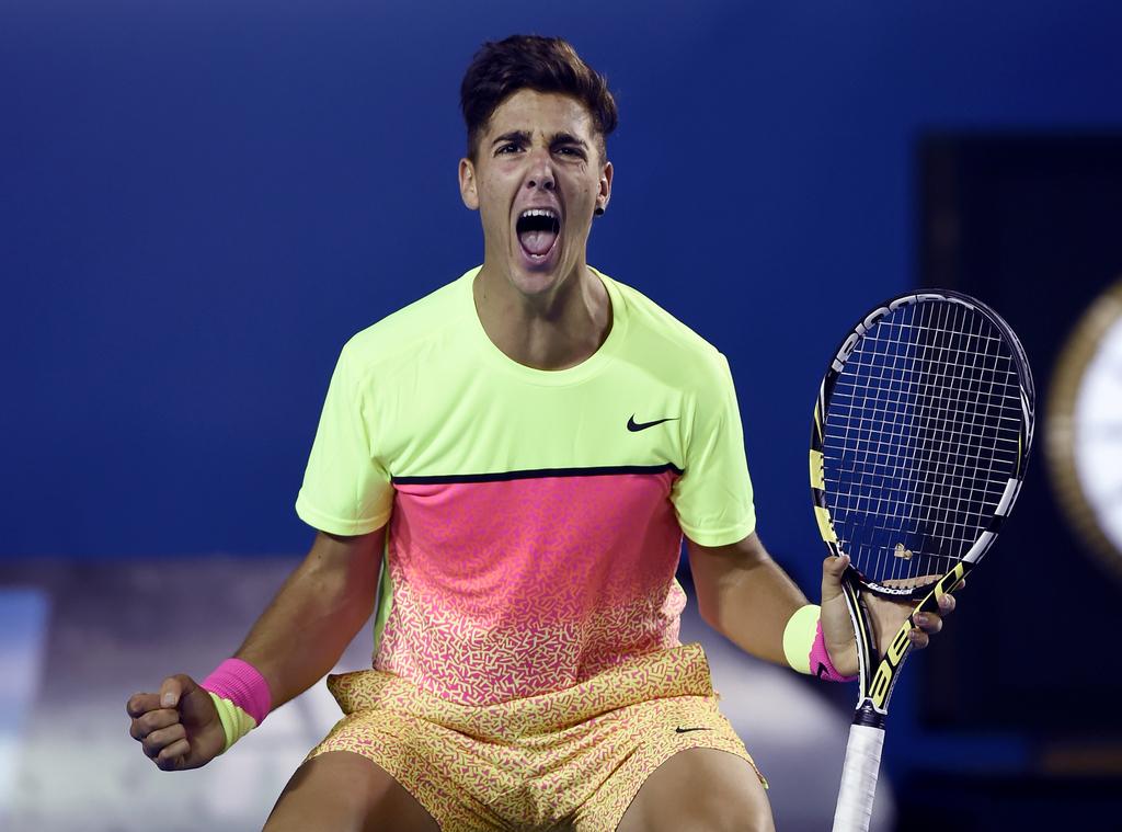 Kokkinakis ne cache pas ses émotions sur le court. [KEYSTONE - Andy Brownbill]