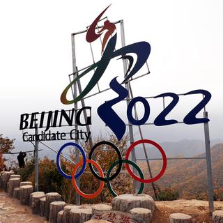 Le logo de la candidature de Pékin pour les JO 2022. [DPPI / AFP - Tim de Waele]