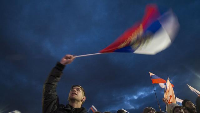 Le premier anniversaire du traité rattachant la Crimée à la Russie a été célébré le 18 mars à Sébastopol. [Reuters - Maxim Shemetov]