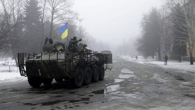 Les combats persistent dans la ville stratégique ukrainienne Debaltsevo. [Keystone - Anastasia Vlasova - EPA]