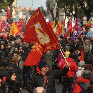 Manifestation pro-Tsipras, Rome. [AFP - Tiziana Fabi]