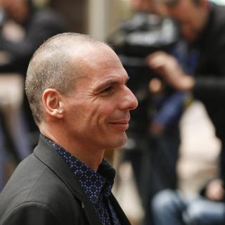 Le ministre grec des Finances Yanis Varoufakis à son arrivée à l'Eurogroupe. [EPA/Keystone - Olivier Hoslet]