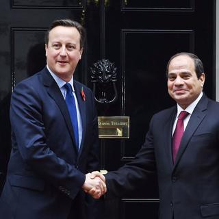 David Cameron areçu le président égyptien Abdel Fatah al-Sissi jeudi à Londres. [EPA/Keystone - Andy Rain]