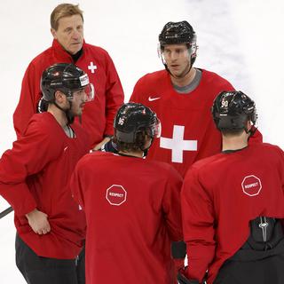 L'équipe de Suisse à l'entraînement. [Salvatore Di Nolfi]