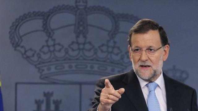 Le Premier ministre espagnol Mariano Rajoy s'est exprimé lors d'une conférence de presse après le conseil des ministres. [EPA/Keystone - BALLESTEROS]