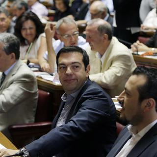 Alexis Tsipras au parlement grec. [AP/Keystone - Thanassis Stavrakis]