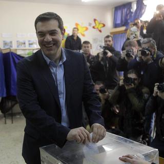 Alexis Tsipras, président du parti Syriza. [Keystone - Orestis Panagiotou - EPA]