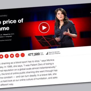 Capture d'écran de la conférence TED de Monica Lewinsky à Vancouver. [TED]