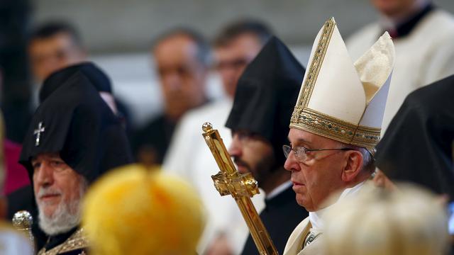 Le pape s'est exprimé à l'ouverture d'une messe à la mémoire des Arméniens massacrés. [Tony Gentile]