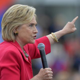 Hillary Clinton lors d'un meeting à Cleveland, le 27 août. [AP Photo/David Richard]