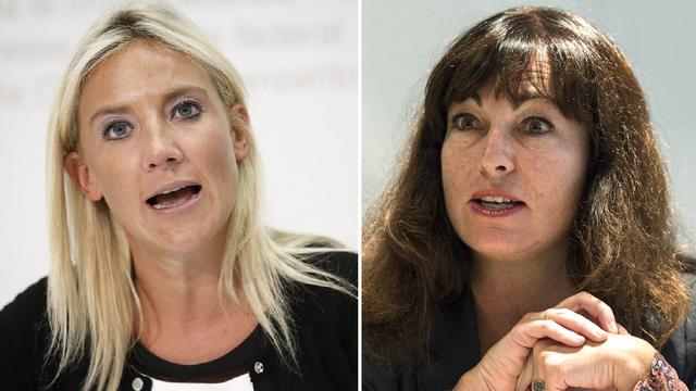 Céline Amaudruz (UDC-GE) et Géraldine Savary (PS-VD). [Keystone - Peter Klaunzer/Peter Schneider]