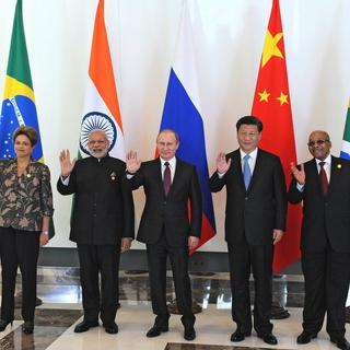 Les représentants des BRICS. [EPA/RIA NOVOSTI/KREMLIN POOl MANDATORY - Mikhail Klimentyev]