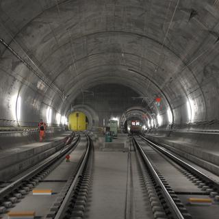 Une vue du tunnel de base du Saint-Gothard, au niveau de Faido (TI). [© AlpTransit Gothard SA]
