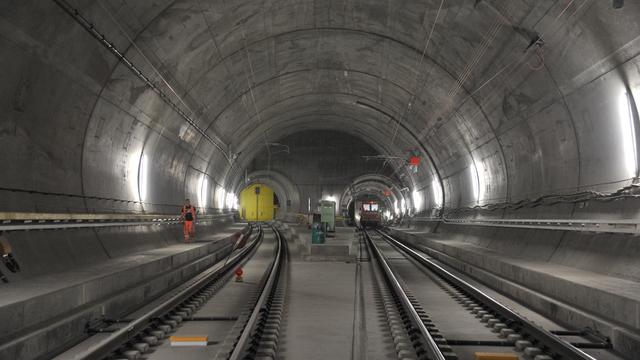 Une vue du tunnel de base du Saint-Gothard, au niveau de Faido (TI). [© AlpTransit Gothard SA]
