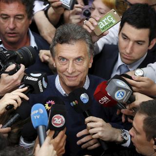 Le candidat de droite et maire de Buenos Aires Mauricio Macri. [Agustin Marcarian]