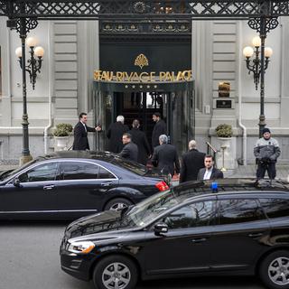 Le Beau-Rivage Palace à Lausanne accueille depuis plusieurs jours les négociations autour du nucléaire iranien. [AFP - Fabrice Coffrini]