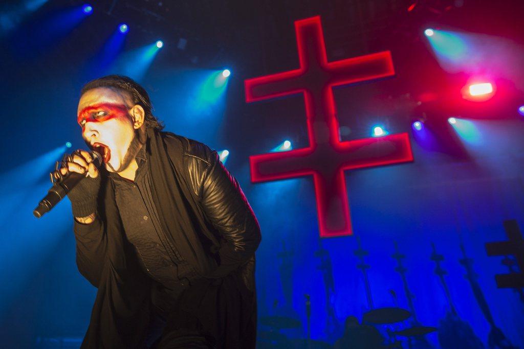 Marilyn Manson, ici en concert au Gampel Festival en 2012. [Keystone - Patrick Staub]