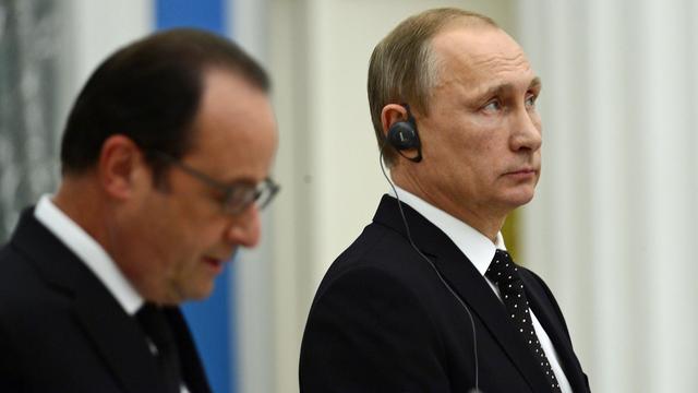 François Hollande et Vladimir Poutine jeudi 26.11.2015 à Moscou. [Sefa Karacan/AFP - Sefa Karacan]