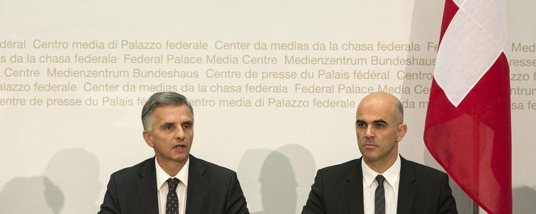 Didier Burkhalter et Alain Berset. [Keystone]