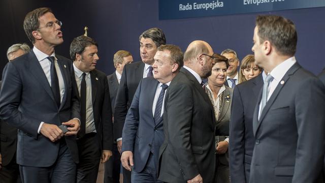Les 28 chefs d’État et de gouvernement de l’Union européenne sont réunis à Bruxelles. [AFP - Wiktor Dabkowski]