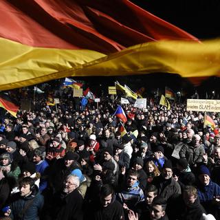 La manifestation du lundi 12 janvier dernier à Dresde. [AP/Keystone - Jens Meyer]