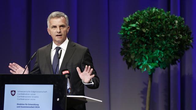 Le conseiller fédéral et chef du Département fédéral des affaires étrangères Didier Burkhalter. [Keystone - Peter Klaunzer]