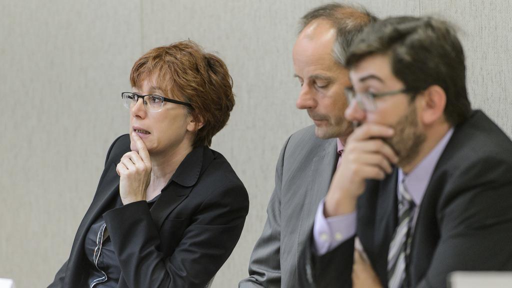 Fabienne Desport, Jean-François Thuillard et Kevin Grangier. [Keystone - Jean-Christophe Bott]