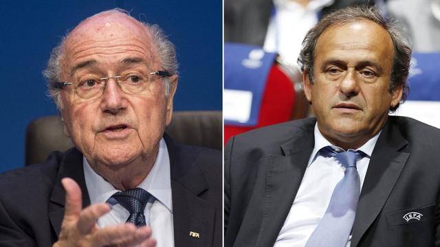 Michel Platini et Sepp Blatter acquittés par le Tribunal pénal fédéral. [keystone - E.Leanza - S.Nogier]