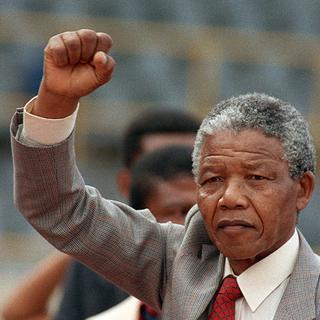 Nelson Mandela, quelques jours après sa libération le 25 février 1990. [AFP - Trevor Samson]