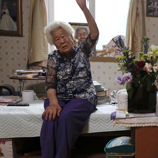 Lee Ok-sun, l'une des dernières survivantes, dans sa chambre de "La Maison du partage". [Reuters - Kim Kyung-Hoon]