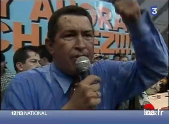 Portrait d'Hugo Chavez. [INA]