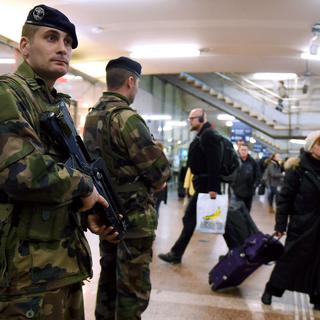 Les mesures de sécurité ont été renforcées, notamment à la Gare de Lyon, comme ici après les attentats de janvier. [AFP - Philippe Desmazes]