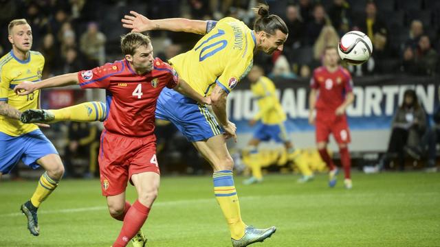 Le chemin vers l'Euro 2016 passe par le Danemark pour la Suède de Zlatan Ibrahimovic. [Keystone - Fredrik Sandberg]