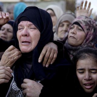 Palestiniens à Ramallah. [AP Photo/Keystone - Majdi Mohammed]