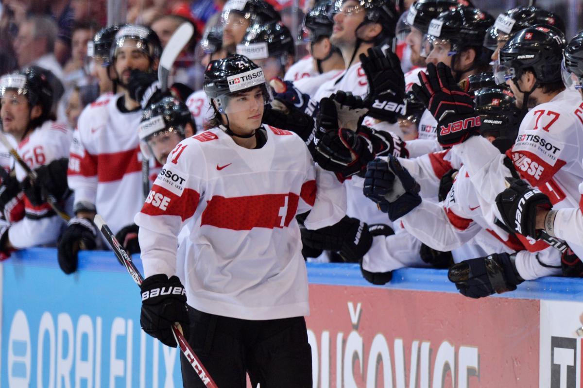 Kevin Fiala a inscrit son premier but du Mondial à Prague. [EQ Images - Melanie Duchene]