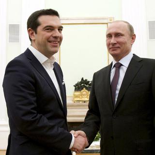 Alexis Tsipras reçu ce mercredi 08.04.2015 à Moscou par Vladimir Poutine. [Reuters - Alexander Zemlianichenko/Pool]