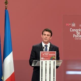 Le Premier ministre français Manuel Valls lors du congrès du Parti socialiste à Poitiers, le 6 juin 2015. [AFP - Jean-Pierre Müller]