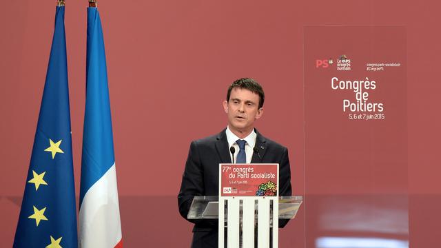 Le Premier ministre français Manuel Valls lors du congrès du Parti socialiste à Poitiers, le 6 juin 2015. [AFP - Jean-Pierre Müller]