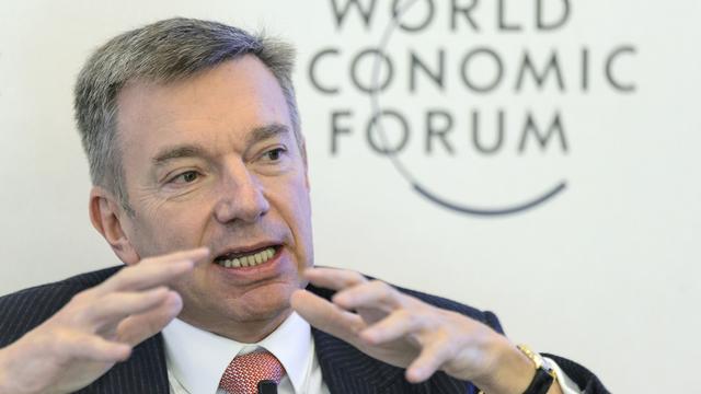 Patrick de Maeseneire, ici lors du Forum écnonomique de Davos, directeur général d'Adecco, quittera le groupe à fin août. [Keystone - Jean-Christophe Bott]