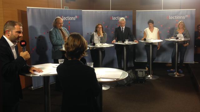 Les participants au grand débat de Forum sur l'immigration en direct de Morges. [RTS - Zoé Decker]