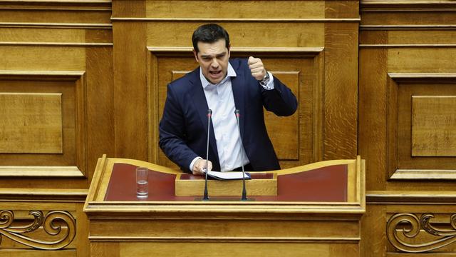 Alexis Tsipras a plaidé pour un grand non des Grecs à l'ultmatum des créanciers. [AP Photo/Keystone - Petros Karadjas]