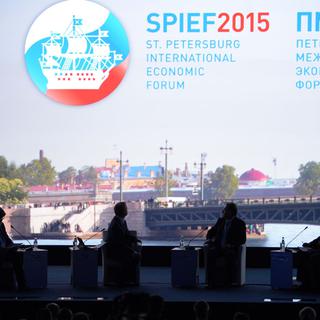 Le Forum économique international organisé à Saint-Pétersbourg. [RIA Novosti/AFP - Alexei Danichev]