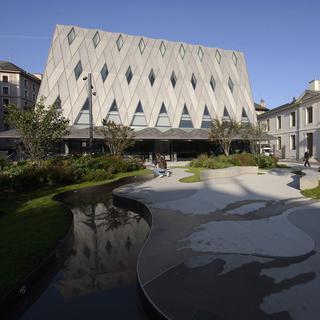 Le nouveau bâtiment du Musée d'ethnographie de Genève. [Keystone - Martial Trezzini]