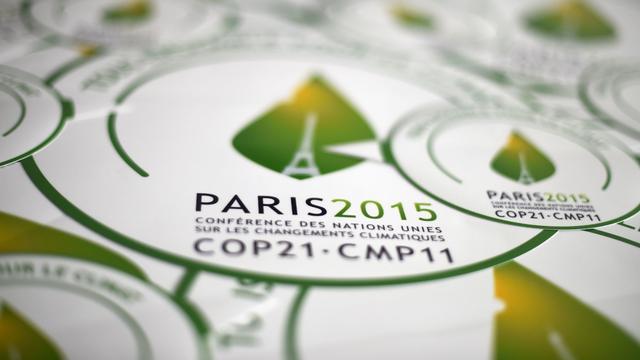 Le logo de la conférence de Paris sur le climat. [AFP - Dominique Faget]