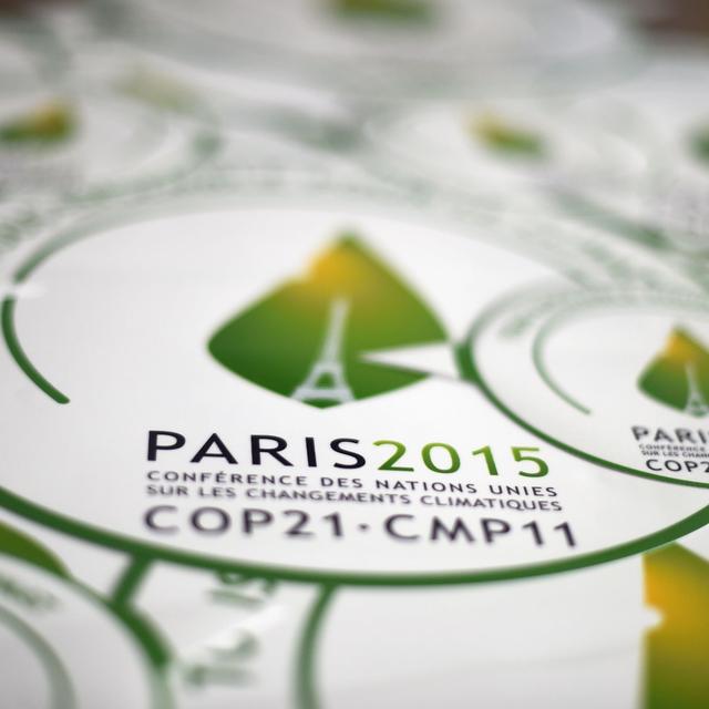 Le logo de la conférence de Paris sur le climat. [AFP - Dominique Faget]