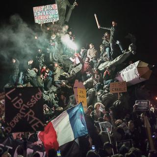 La grande manifestation organisée à Paris après les attentats de Charlie Hebdo. Cette marche symbolise un élan de solidarité sans précédent en France et dans le monde. [Martin Argyroglo]