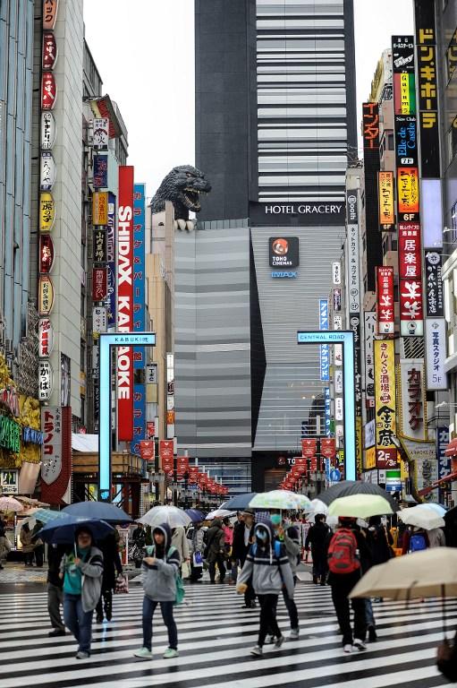 Le bâtiment Toho, ouvert le 16 avril dernier, compte notamment un cinéma et un hôtel entièrement dédié à Godzilla. [Anadolu Agency - david mareuil]