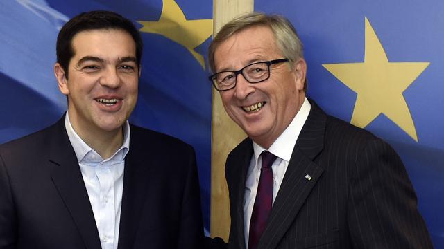 Alexis Tsipras a été reçu par le président de la Commission européenne Jean-Claude Juncker. [AFP - John Thys]
