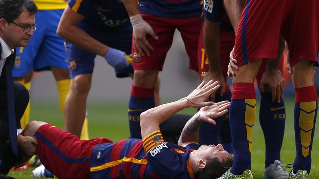 Messi a été touché à la 3e minute du match contre Las Palmas. [Manu Fernandez]